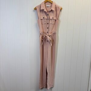 Anthropologie Greylin Womens Quiet Luxury Belted Jumpsuit Size S Balletcore Chic